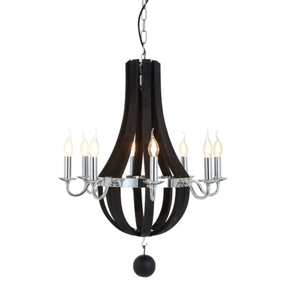 Rosisfield Townhouse Black 8 Bulb Curved Chandelier
