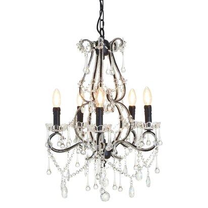 Rosisfield Townhouse 5 Bulb Crystal Glass Chandelier