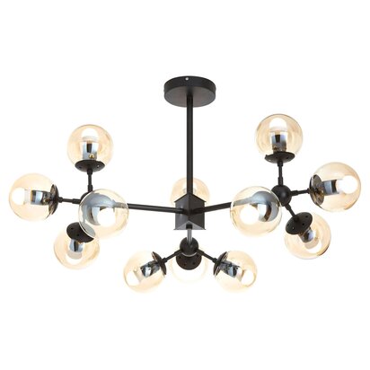 Brienwod Matte Black 12 Arm Pendant Light