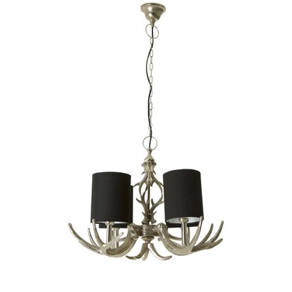 Renarmont Nickel Finish and Black 4 Shade Chandelier