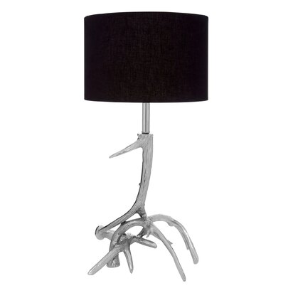Renarmont Nickel Finish Table Lamp with Black Shade