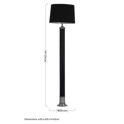 Aliacombe Black Leather Floor Lamp