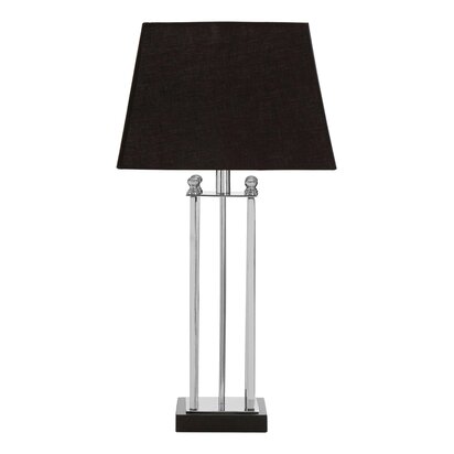 Verorden Nickel Finish and Black Shade Table Lamp