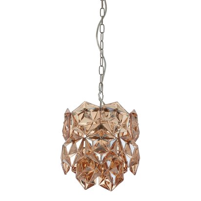 Mariham Small Multi Faceted Amber Glass Pendant Light