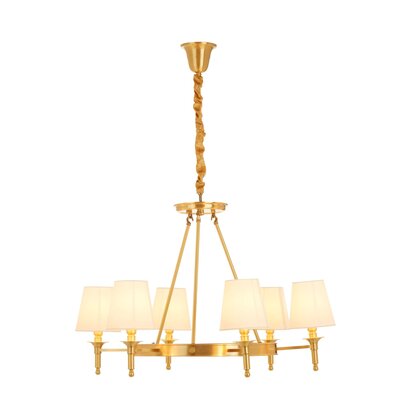 Leoendale Copper Finish 6 Arm Chandelier