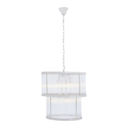 Delamont 2 Tier Nickel Finish Glass Chandelier