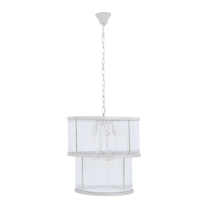 Delamont 2 Tier Nickel Finish Glass Chandelier