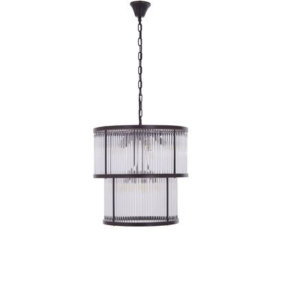 Delamont 2 Tier Antique Black Glass Chandelier