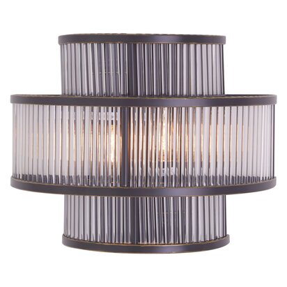 Delamont 3 Tier Black Finish Glass Wall Light