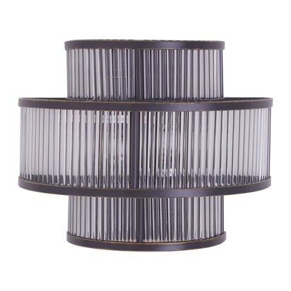 Delamont 3 Tier Black Finish Glass Wall Light