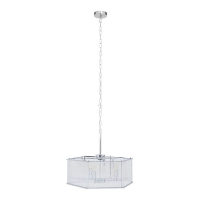 Solisford 6 Light Hexagonal Chrome Pendant Light