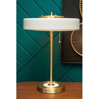 Alaton White Shade with Gold Finish Frame Table Lamp