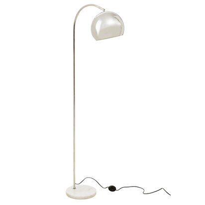 Rivinelle Floor Chrome Finish Lamp With White Marble Base