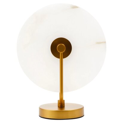 Monogate White Marble and Gold Finish Table Lamp