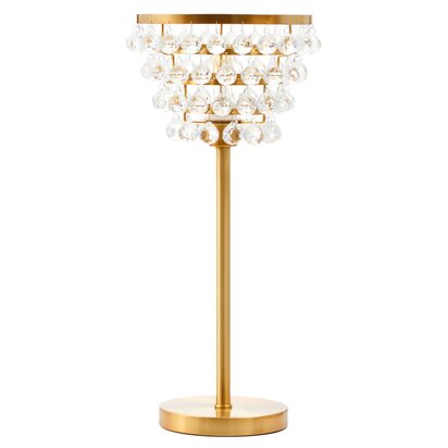 Elemore Clear Crystal Table Lamp with Gold Metal