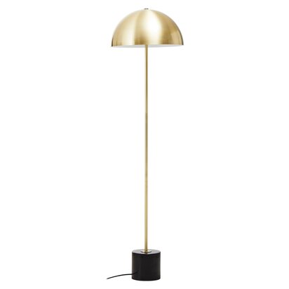 Greton Brushed Brass Floor Lamp with Black Marble Base
