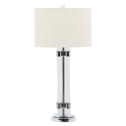 Theormere Matte Silver and Ivory Table Lamp