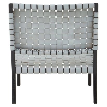 Piarbury Grey Leather Woven Chair