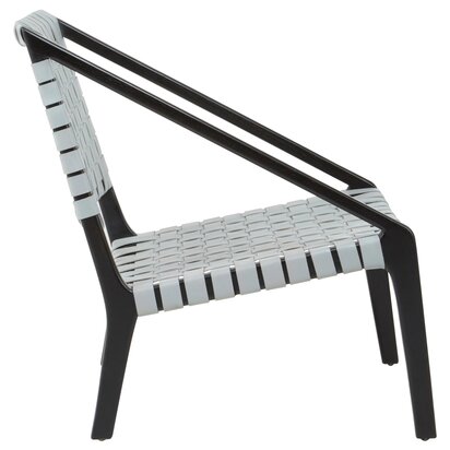 Piarbury Grey Leather Woven Chair