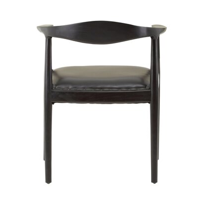 Piarbury Black Leather and Teak Wood Chair