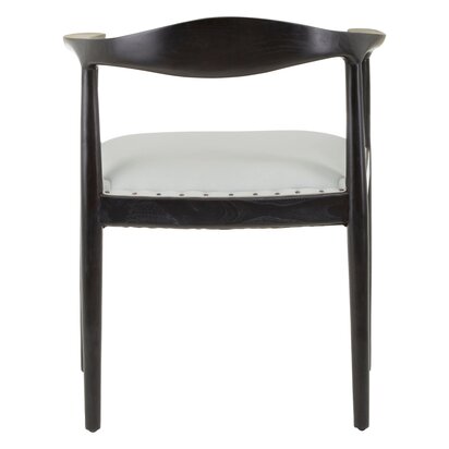 Piarbury Grey Leather and Black Wooden Frame Dining Chair