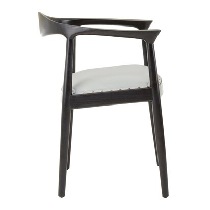 Piarbury Grey Leather and Black Wooden Frame Dining Chair