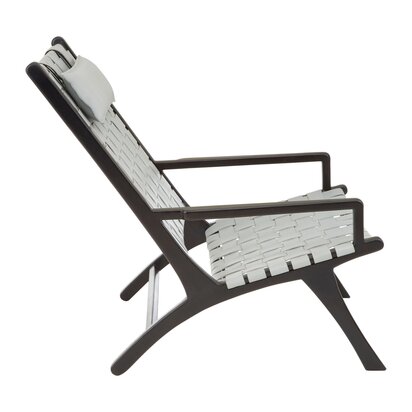 Piarbury Grey Woven Leather Chair with Black Wooden Frame