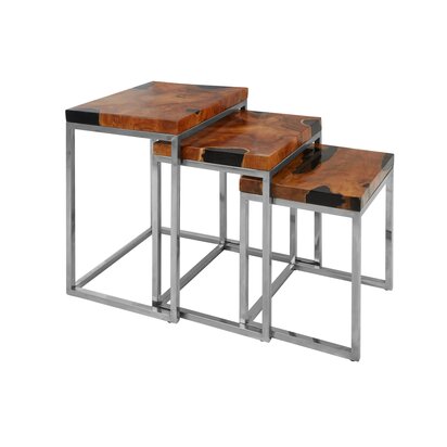 Noreyham Set Of 3 Teak Wood Nesting Tables
