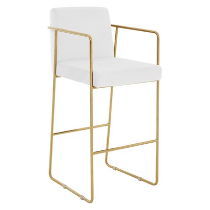 Monisford Mink Velvet And Gold Bar Stool