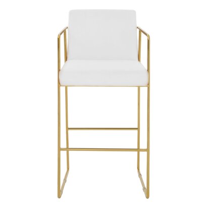 Monisford Mink Velvet And Gold Bar Stool