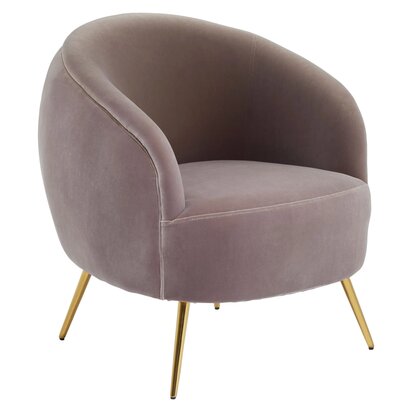 Belelwell Mink Velvet Curved Accent Chair