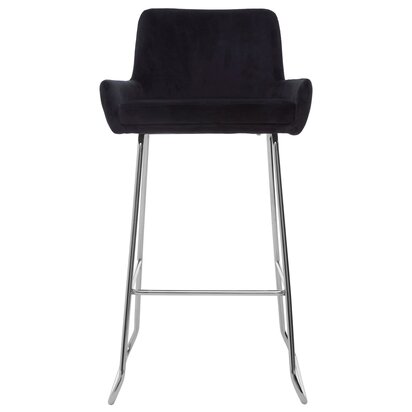 Coriamore Black Velvet Bar Chair With Low Arms