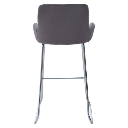 Coriamore Grey Velvet Bar Chair With Low Arms