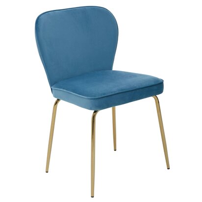 Coriamore Blue Velvet Curved Back Dining Chair