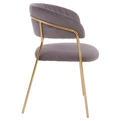 Coriamore Mink Velvet Channel Tufted Dining Chair