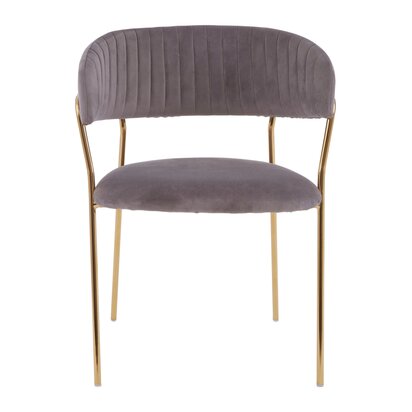 Coriamore Mink Velvet Channel Tufted Dining Chair