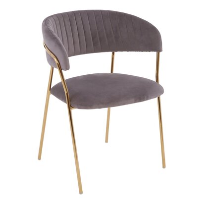 Coriamore Mink Velvet Channel Tufted Dining Chair