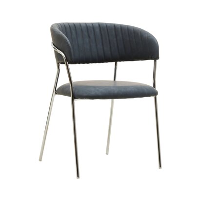 Coriamore Dark Grey Leather Effect Curved Dining Chair