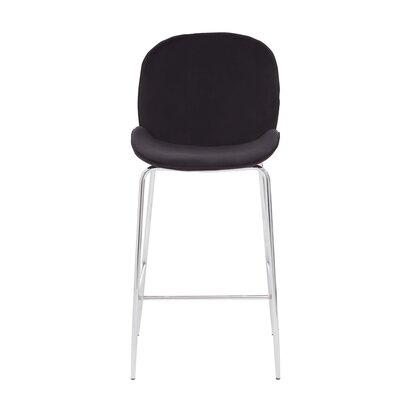 Coriamore Black Velvet Chrome Finish Bar Chair