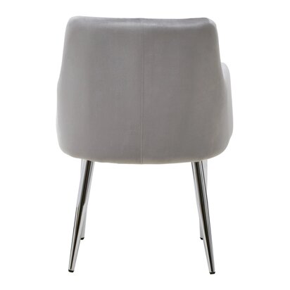 Coriamore Mink Velvet Quilted Dining Chair with Chrome Finish Legs