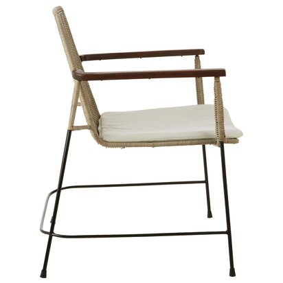 Marinbourne Grey Wash Rattan Armchair with Cushioned Seat