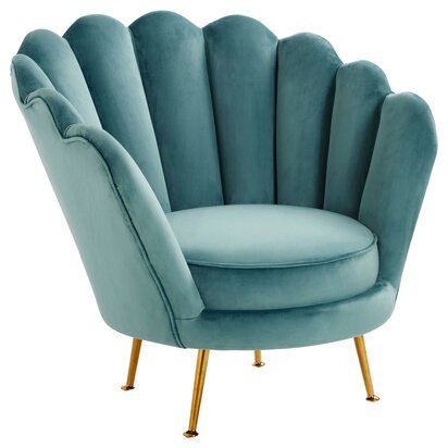 Ivyiwod Blue Scalloped Chair
