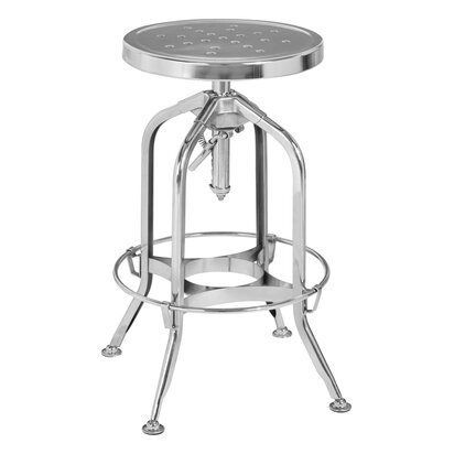 Wesenbury Chrome Finish Adjustable Bar Stool