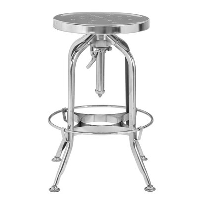 Wesenbury Chrome Finish Adjustable Bar Stool