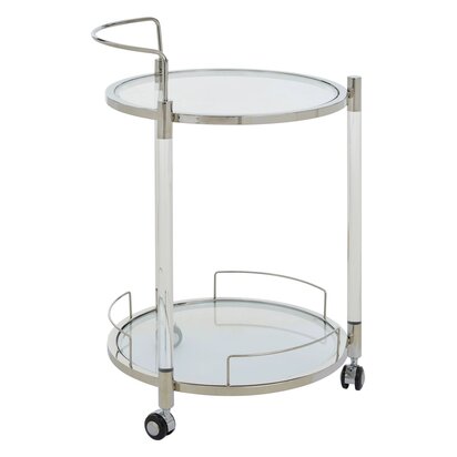Elewick 2 Tier Round Glass Drinks Trolley