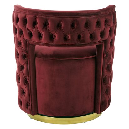 Wilarelle Red Wine Velvet Swivel Chair