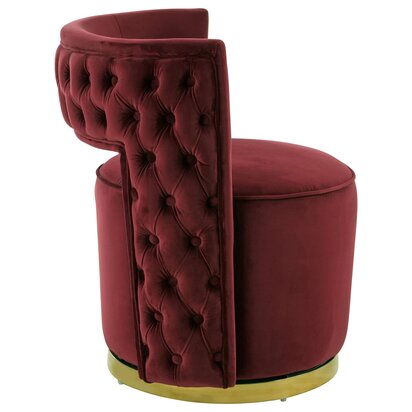 Wilarelle Red Wine Velvet Swivel Chair