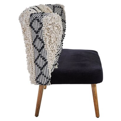 Cefena Black and White Moroccan Design Bench