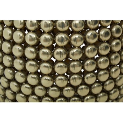 Soleyana Beaded Gold Finish Barrel Stool and Side Table