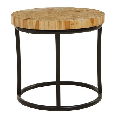 Harowwell Round Mosaic Teak Wood Coffee Table